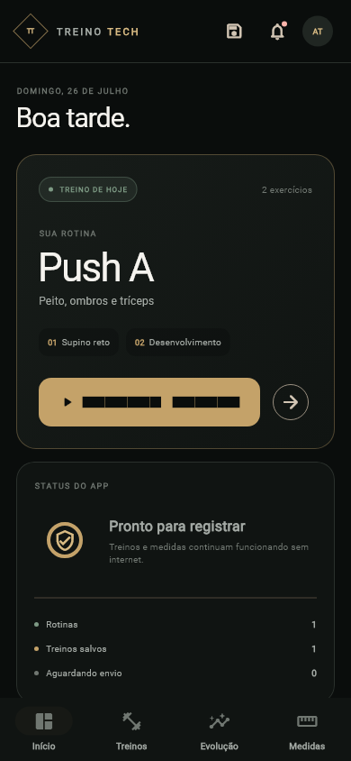 Tela inicial do app